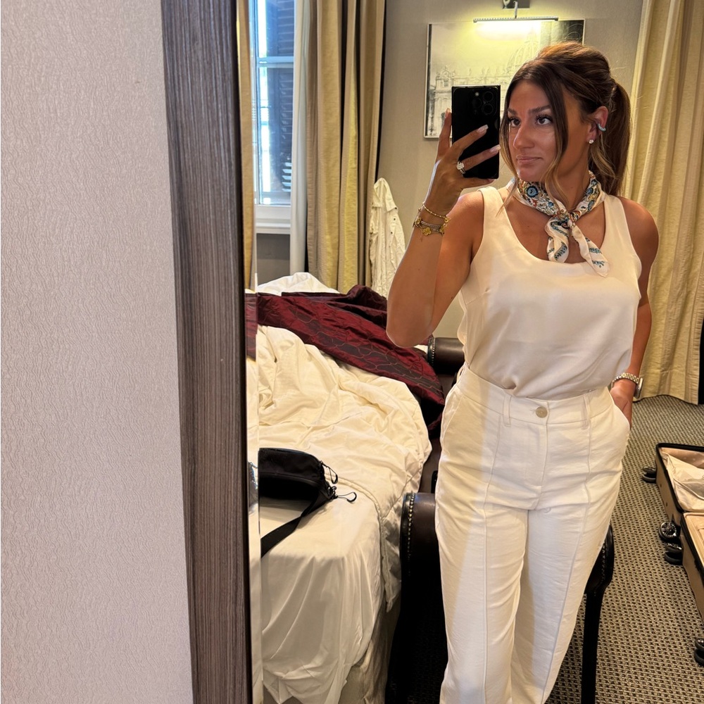 CREAM CROPPED TROUSERS